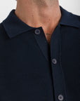 Navy Knit Button Up Shirt