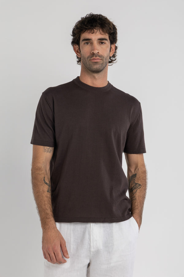 Brown Knitted T-Shirt