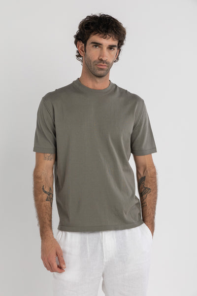 Olive Knitted T-Shirt