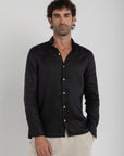 Men's Black Linen Shirt
