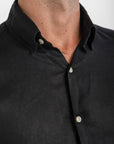 Men's Black Linen Shirt