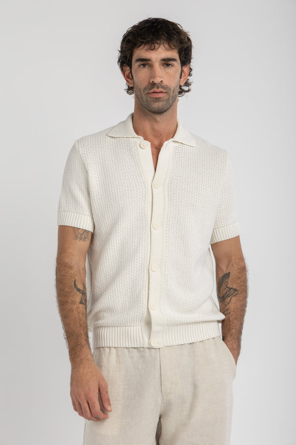 Off-White Crochet Button Up Shirt