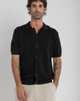 Black Knit Button Up Shirt