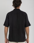 Black Jaquard Cuban Shirt