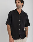 Black Jaquard Cuban Shirt