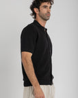 Black Crochet Button Up Shirt