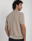 Beige Knit Button Up Shirt