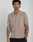 Beige Knit Button Up Shirt