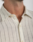 White Pin Stripe Linen Shirt