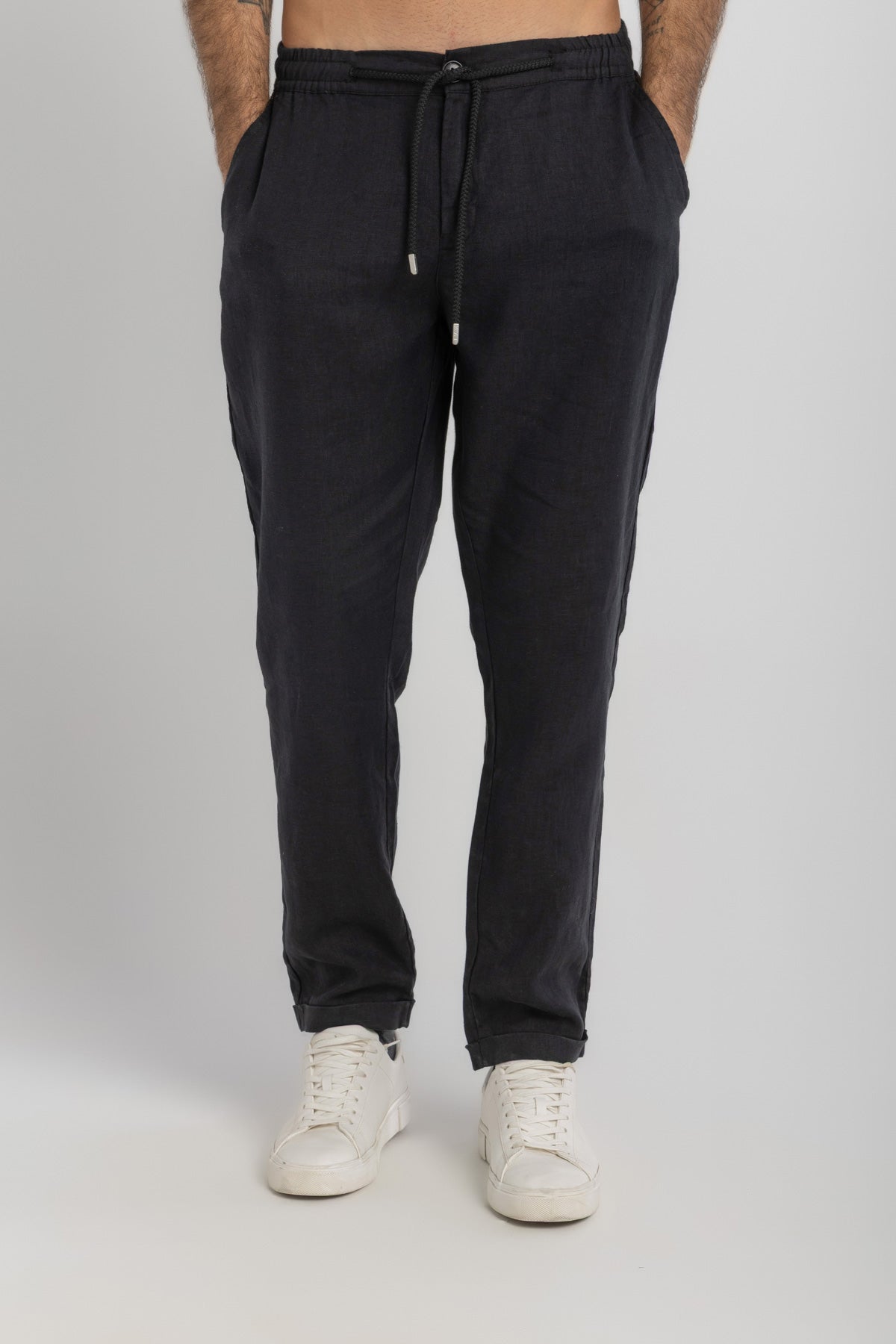 Men`s Black Linen Pants – Kai Collections