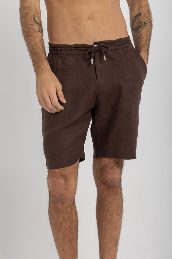 Dark Mocha Linen Shorts