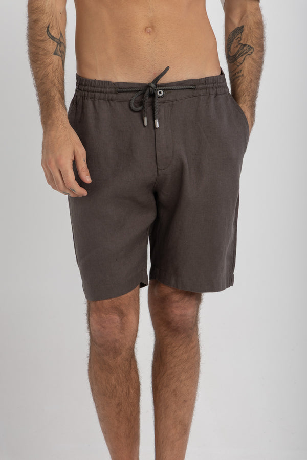 Midnight Grey Linen Shorts