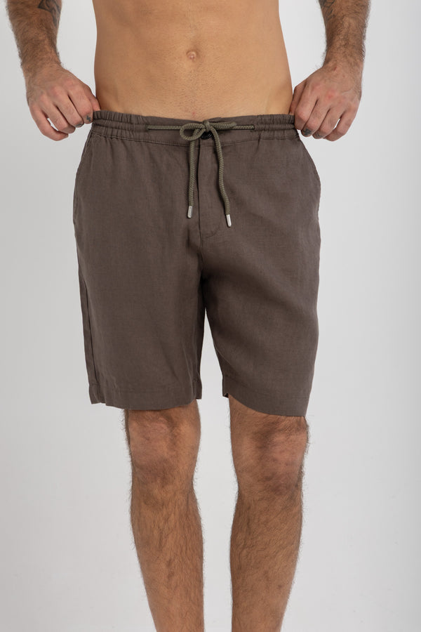 Dusty Taupe Linen Shorts