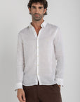 Men's White Linen Shirt