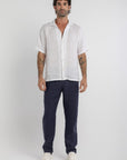 Men's Navy Linen  Pants