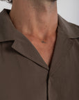 Taupe Tencel Cuban Shirt