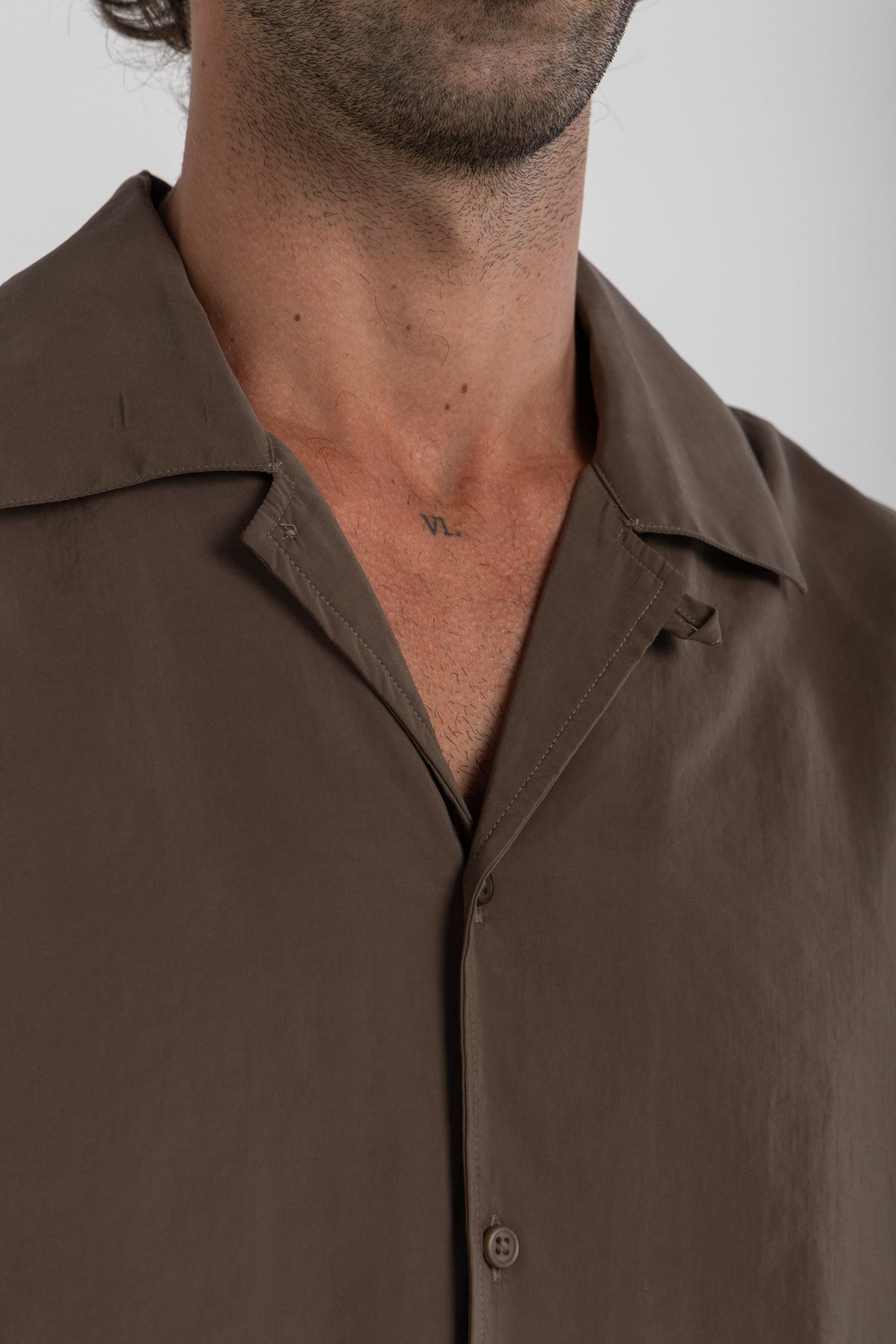 Taupe Tencel Long Sleeve Shirt