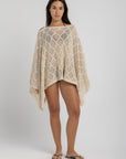 Women's Off-White Crochet Poncho