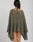 Women's Olive Crochet Poncho