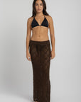 Women's Brown Crochet Skirt