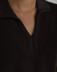 Women's Knit Brown Polo