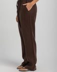 Women's Dark Mocha Linen Pants