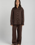 Women's Dark Mocha Linen Pants