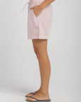 Women's Baby Pink Linen Shorts