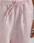 Women's Baby Pink Linen Shorts