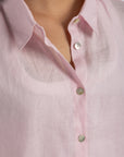 Women`s Baby Pink Linen Shirt