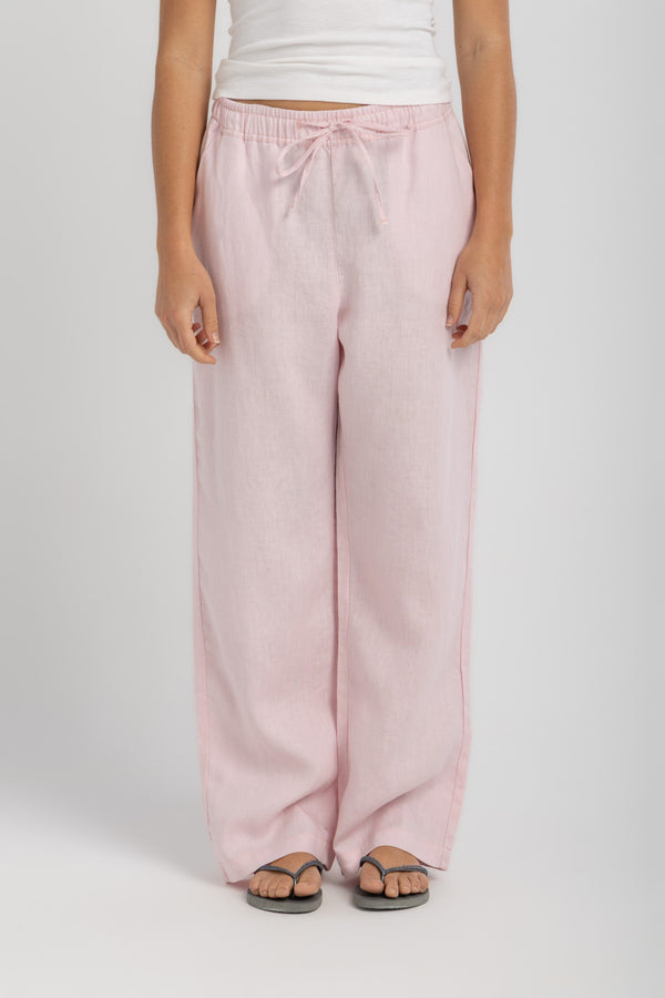 Women's Baby Pink Linen Pant