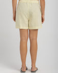 Women's Baby Yellow Linen Shorts