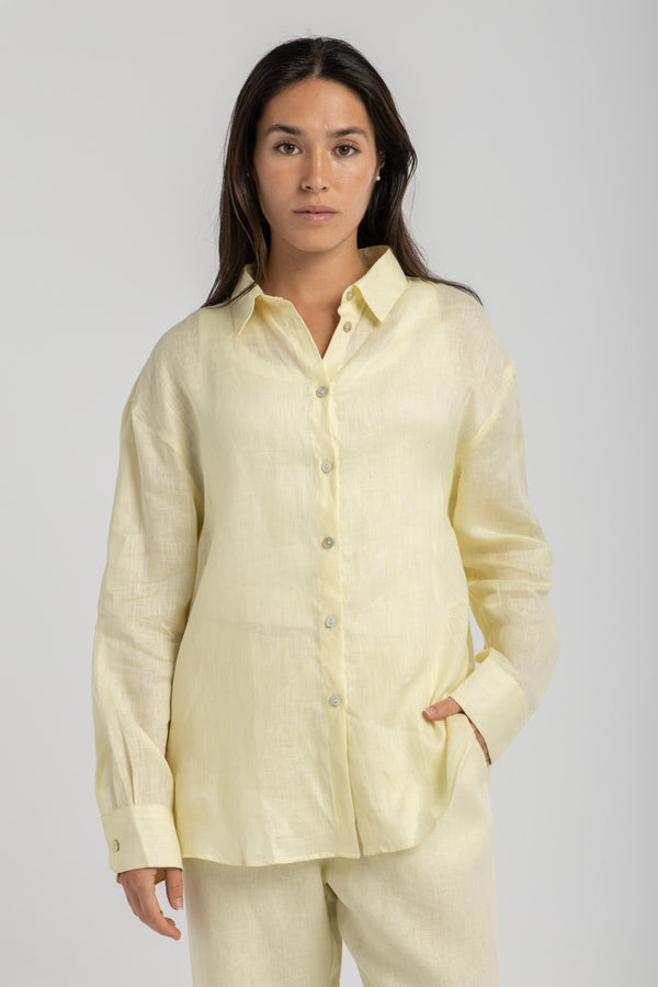 Women`s Baby Yellow Linen Shirt