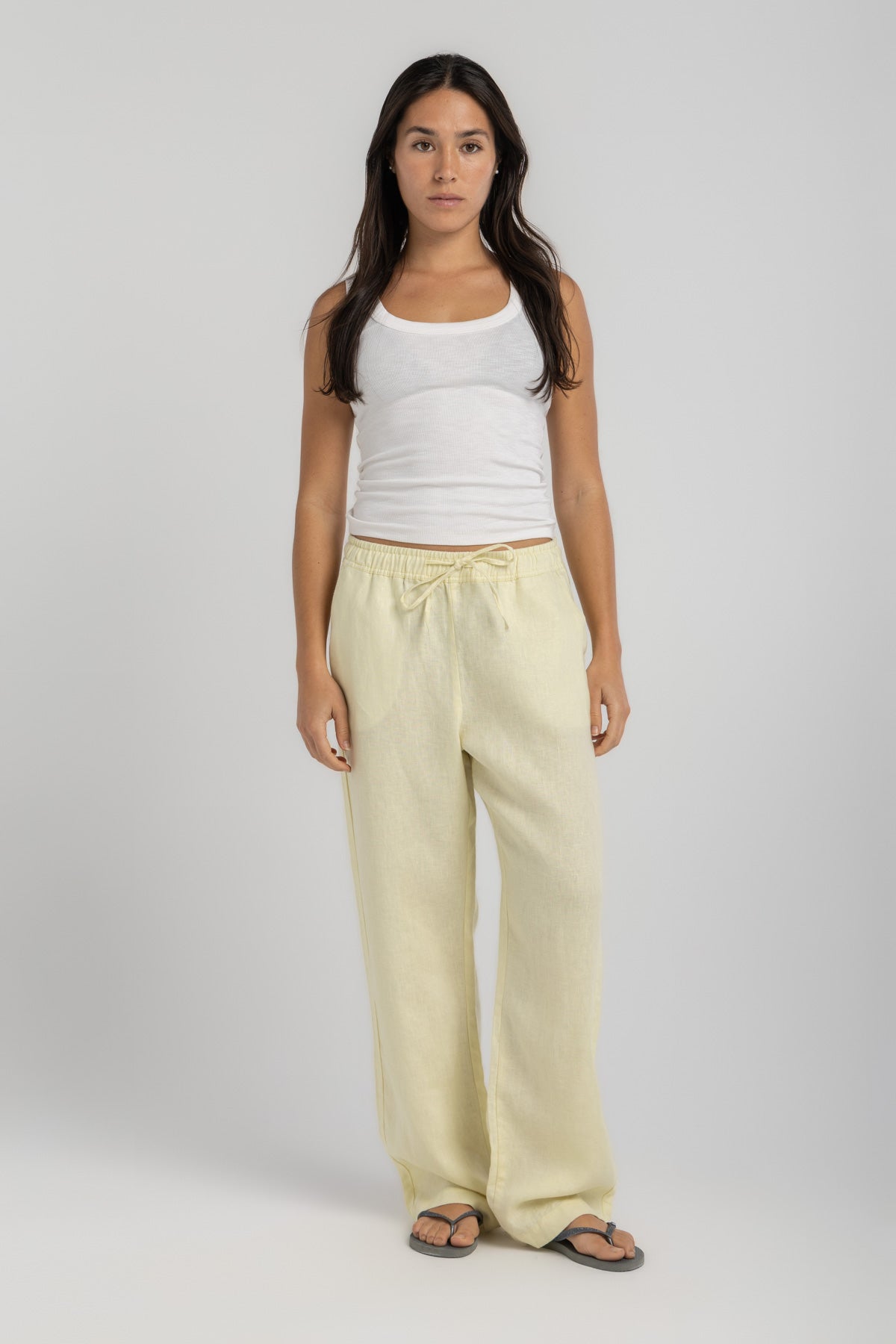 Women's Baby Yellow Linen Pants