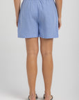 Women's Capri Blue Linen Shorts