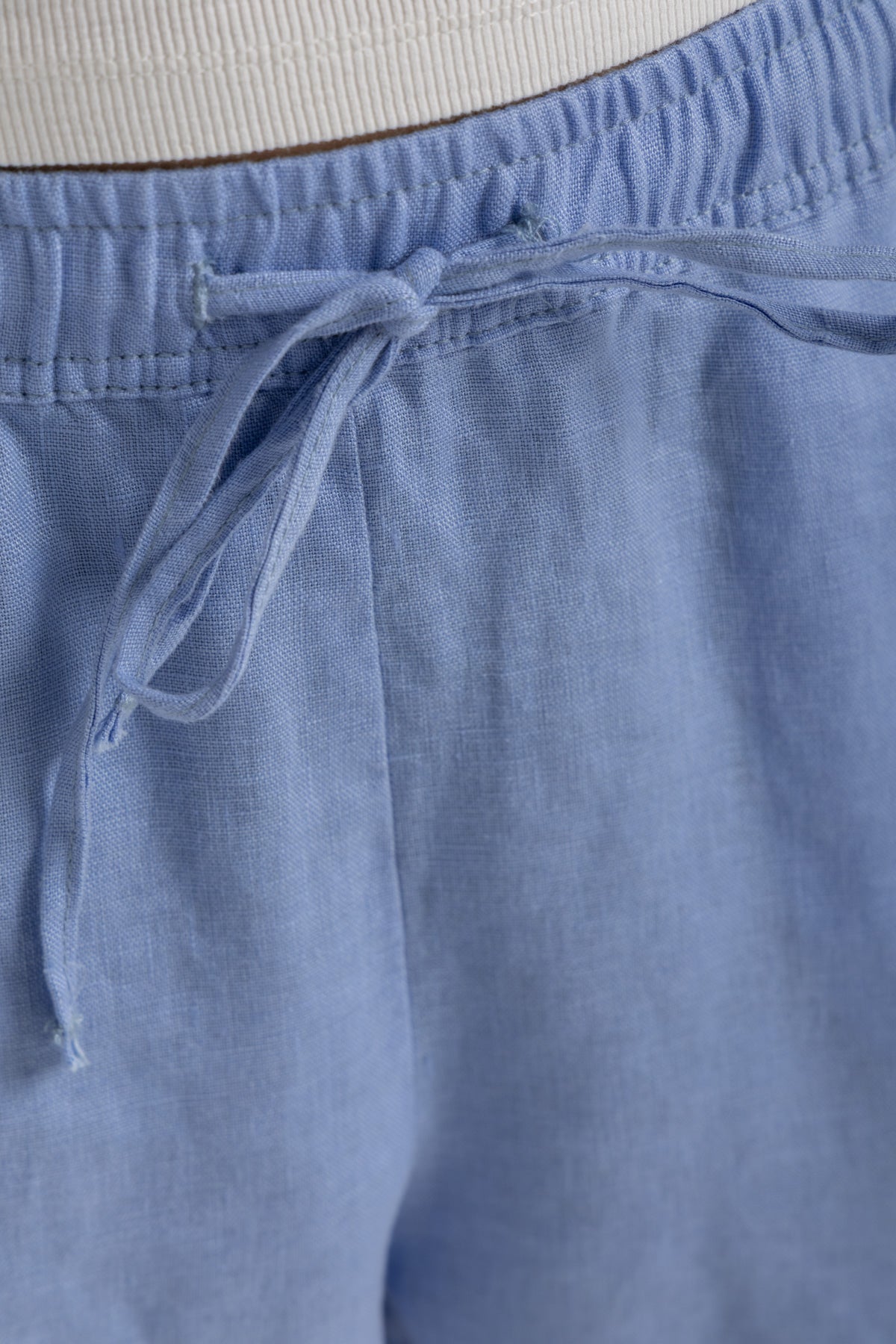 Women's Capri Blue Linen Shorts