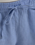 Women's Capri Blue Linen Shorts