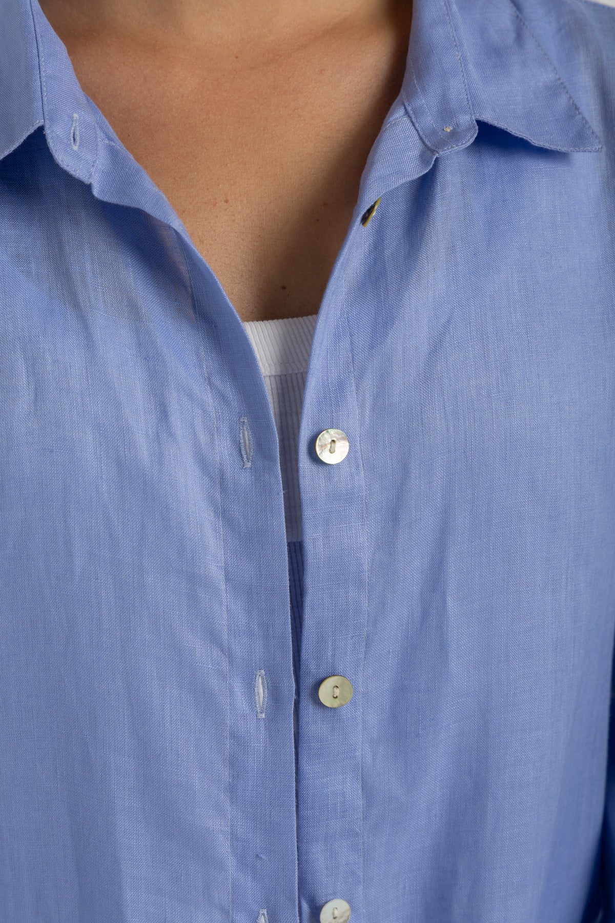 Women`s Capri Blue linen shirt