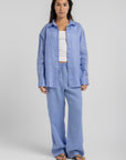 Women`s Capri Blue linen shirt