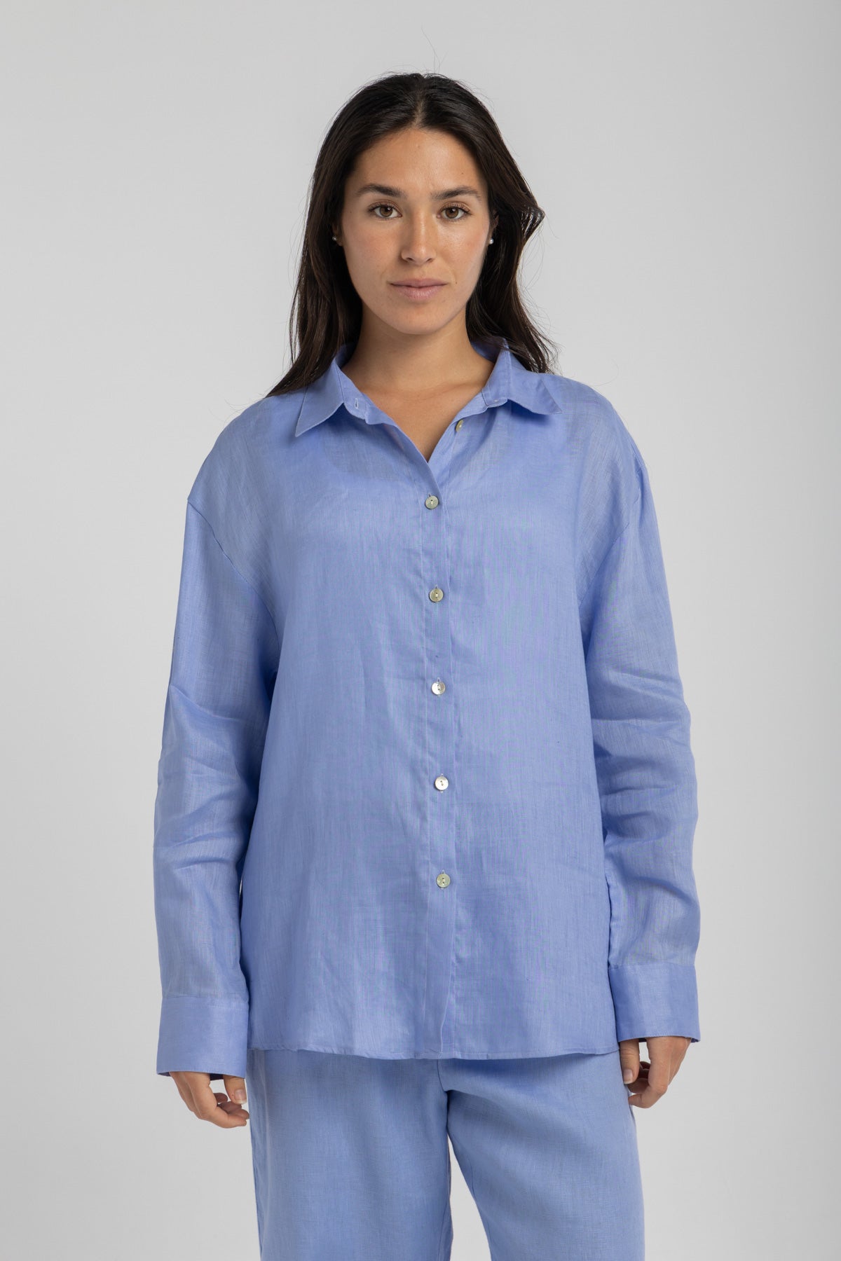 Women`s Capri Blue linen shirt