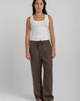 Women's Dusty Taupe Linen Pants