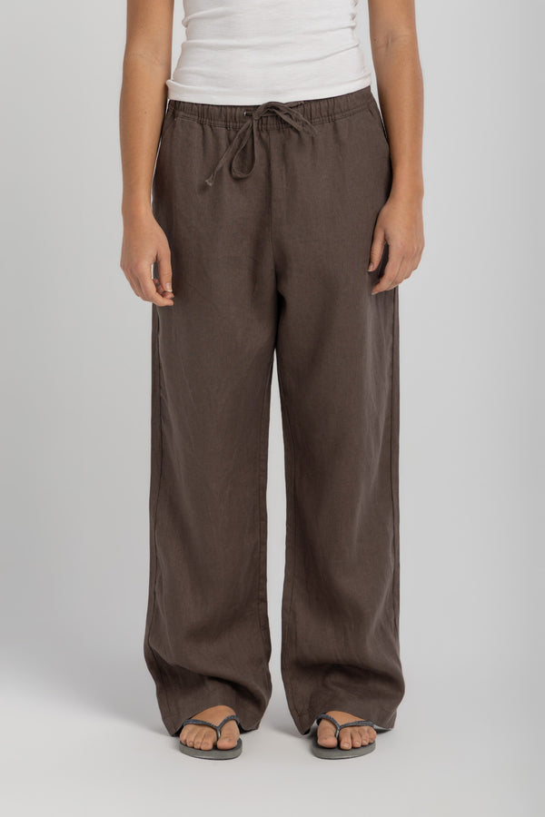 Women's Dusty Taupe Linen Pants