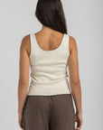 Women's Off-White Knit Tank Top
