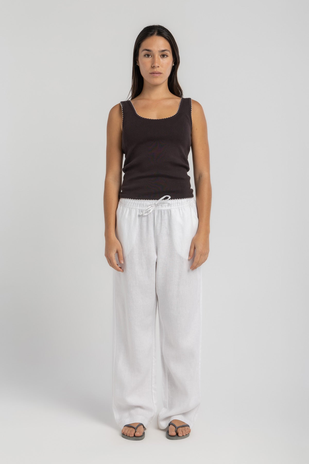 Women's Brown Knit Tank Top