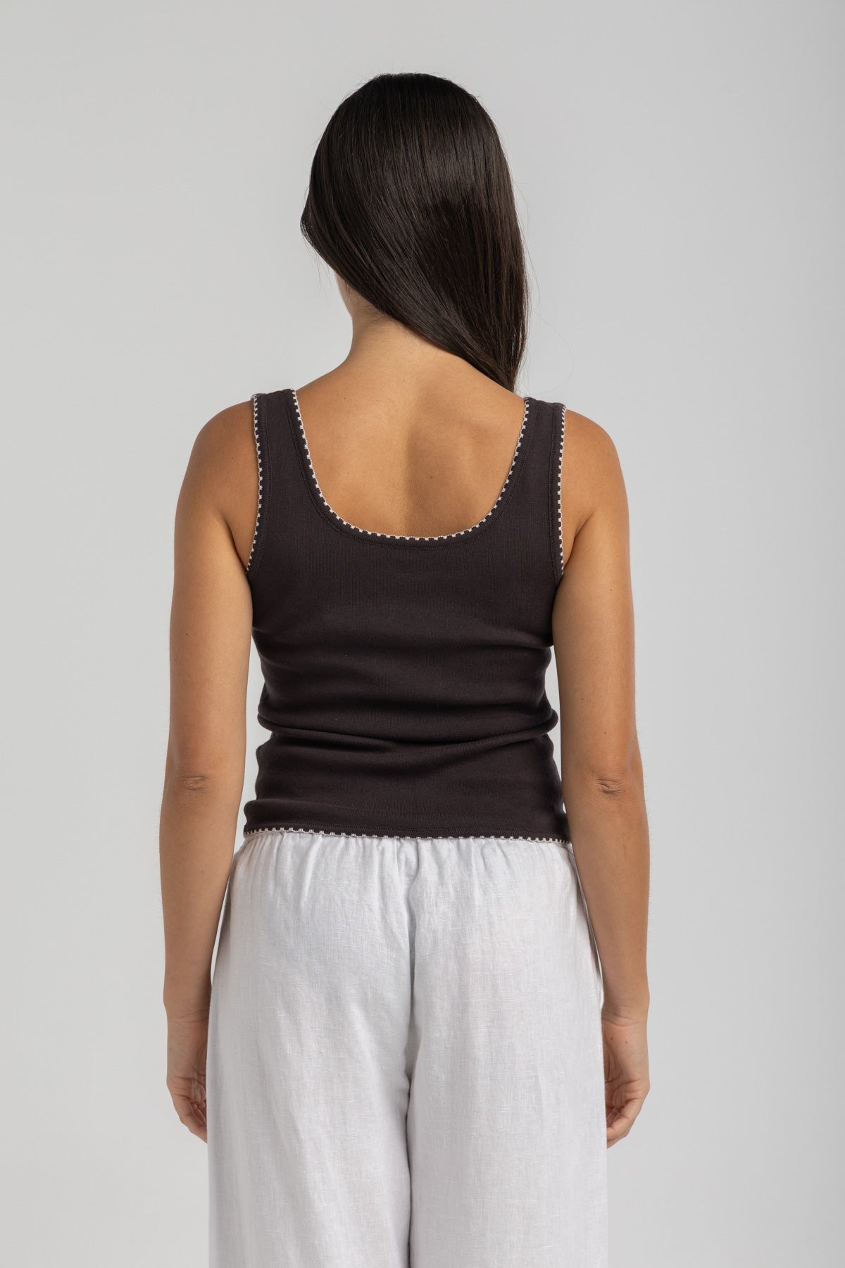 Women's Brown Knit Tank Top