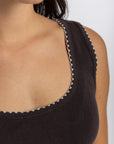 Women's Brown Knit Tank Top