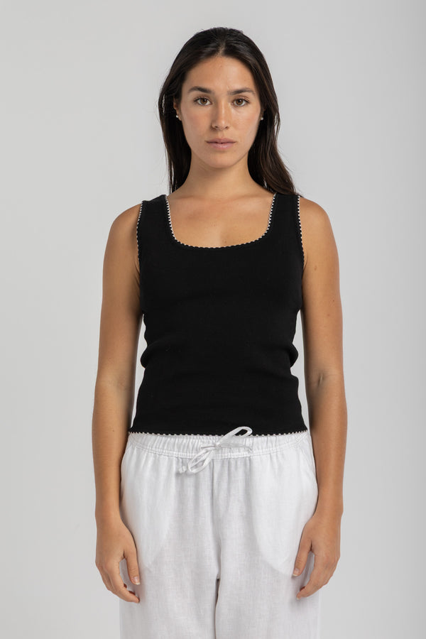 Women's Black Knit Tank Top