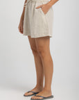 Women's Beige Linen Shorts