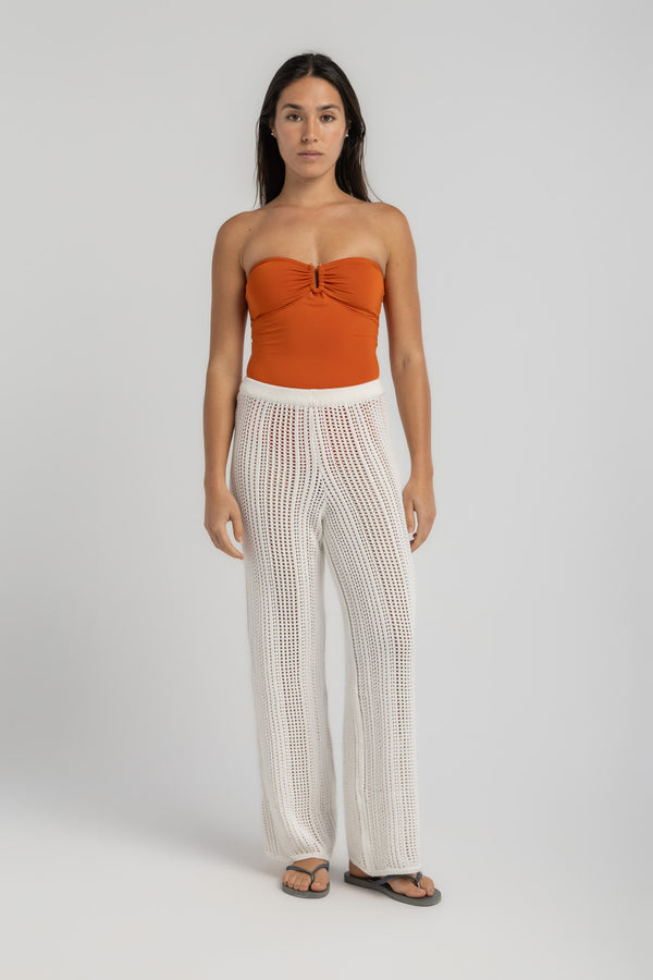 Women`s Off-White Knitted Pants