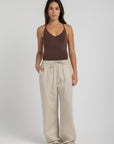 Women's Beige Linen Pants